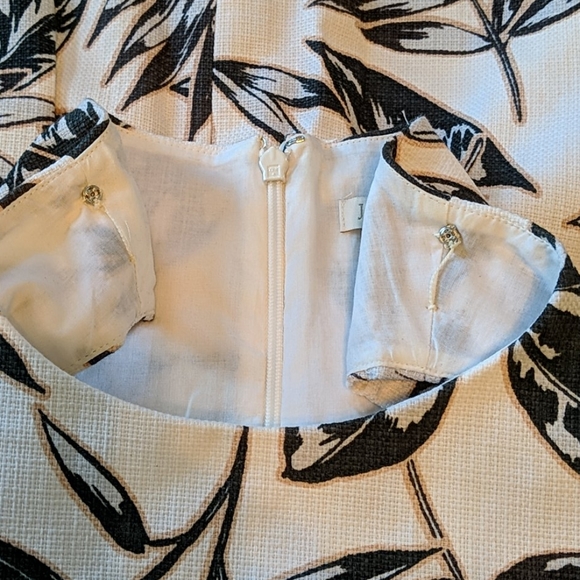 J. Crew Textured Leaf Print Dress - Picture 6 of 9